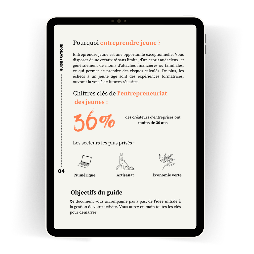 la création d'entreprise pour les jeunes